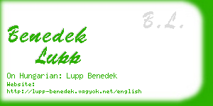 benedek lupp business card